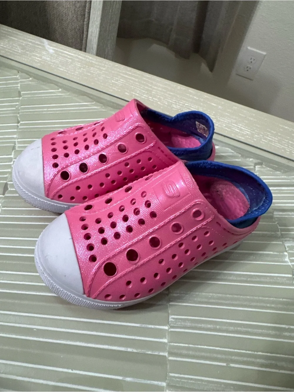 Sketchers Kids Pink Slip-On Perforated Shoes